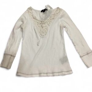 ECI White Lace Accent Top